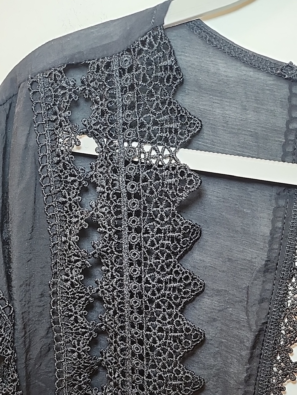 ELAN Vivi crochet Cover Up tie front boho slouchy women’s Lace Sz Small/ Meduim - Picture 10 of 16